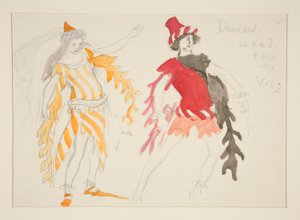 ダンサー、ヘンリー・アーヴィングの衣装スケッチ 作： Edwin Austin Abbey