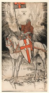 アビーの本の出版と展覧会を宣伝するためのポスターの絵 作： Edwin Austin Abbey