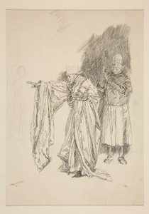 キングのための初期の習作 - 第2幕、シーンIII、すべて 作： Edwin Austin Abbey