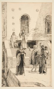 サラリーノとサラニオ、第1幕、第1場、ベニスの商人より 作： Edwin Austin Abbey