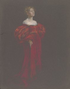 青とピンクの女性像。 作： Edwin Austin Abbey
