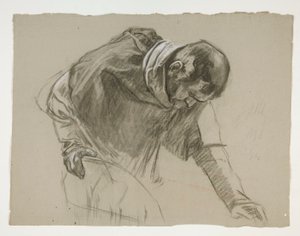 アーサー王のフィギュアスタディ 作： Edwin Austin Abbey
