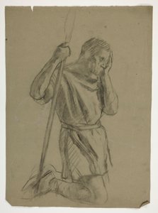 アーサー王のフィギュアスタディ 作： Edwin Austin Abbey