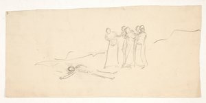 正体不明のシェイクスピア劇の人物、スケッチ 作： Edwin Austin Abbey