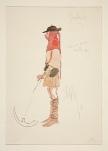 ガーデナー、ヘンリー・アーヴィングの衣装スケッチ 作： Edwin Austin Abbey