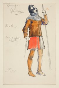 グレイブマン、ヘンリー・アーヴィングの衣装スケッチ 作： Edwin Austin Abbey