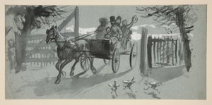 開いたカートの人々のグループ - (未確認のイラスト) 作： Edwin Austin Abbey