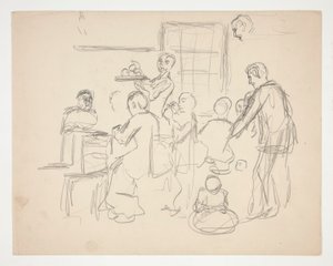 店内飲食シーン(?) - 正体不明イラスト 作： Edwin Austin Abbey