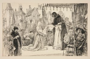 イザベラと公爵 - Act V、Scene I、Measure for Measure 作： Edwin Austin Abbey