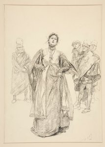 カタリーナ、第 1 幕、第 1 場、じゃじゃ馬ならしのイラスト 作： Edwin Austin Abbey