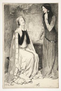 キャサリンとアリス - 第 3 幕、第 5 場、ヘンリー 5 世 作： Edwin Austin Abbey