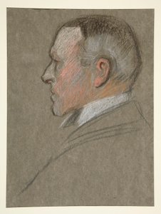 エドワードの戴冠式のための男の左横顔の頭。 Ⅶ 作： Edwin Austin Abbey