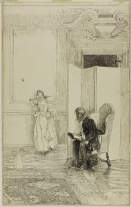今、鏡の前を横切る 作： Edwin Austin Abbey