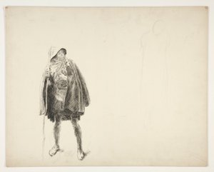 農夫、正体不明のシェイクスピア劇のスケッチ 作： Edwin Austin Abbey