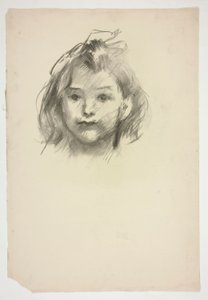 少女のポートレート（身元不明のシッター） 作： Edwin Austin Abbey