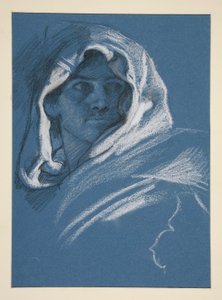 フード付きの若い男の肖像 作： Edwin Austin Abbey