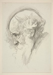 肖像画, の, ∥, ひげを生やした老人, 中に, プロフィール 作： Edwin Austin Abbey