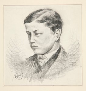 正体不明の少年の肖像 作： Edwin Austin Abbey
