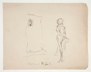 ウィンザーのメリーワイフの予備スケッチ 作： Edwin Austin Abbey
