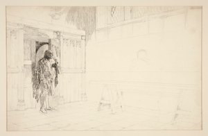 ウィンザーのメリーワイフの予備スケッチ 作： Edwin Austin Abbey