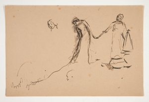 Act IV、Scene III、All の Helena と Lafeu の予備スケッチ 作： Edwin Austin Abbey