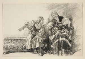 プロテウスと公爵、第 3 幕第 1 場、ヴェローナの 2 人の紳士より 作： Edwin Austin Abbey