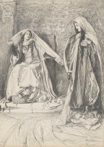レベッカとロウェナ、アイヴァンホーのイラスト 作： Edwin Austin Abbey