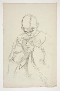 ローブ姿、祈り: ボストン公立図書館での聖杯の探求の壁画シリーズの習作 作： Edwin Austin Abbey