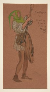 サドラーズ コスチューム、ヘンリー アーヴィングのコスチューム スケッチ 作： Edwin Austin Abbey