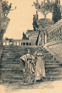 何もないことについての大騒動のシーン、c1890 作： Edwin Austin Abbey