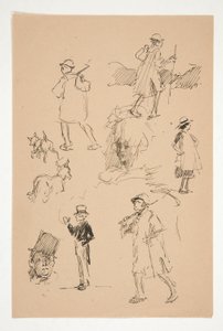 国の人物のスケッチのシート 作： Edwin Austin Abbey