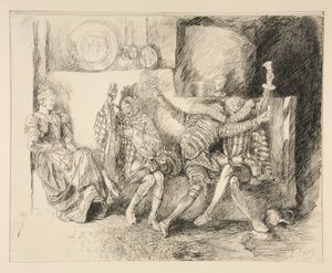 サー・トビーとその仲間、第2幕、第3場、十二夜の挿絵 作： Edwin Austin Abbey