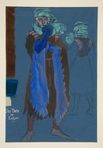 エクストンの 6 つの桟橋、ヘンリー アーヴィングの衣装スケッチ 作： Edwin Austin Abbey