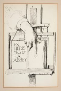 Ex Libris のスケッチ: M.G. & E.A. 修道院 作： Edwin Austin Abbey