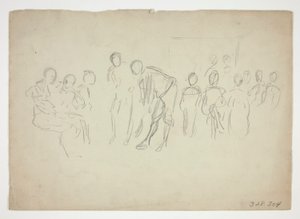 群衆のスケッチ - 正体不明のイラスト 作： Edwin Austin Abbey