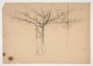 木の下の人物のスケッチ 作： Edwin Austin Abbey