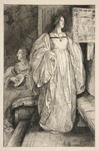 女性のスケッチ、イラスト 作： Edwin Austin Abbey