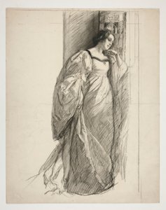 女性のスケッチ、イラスト 作： Edwin Austin Abbey