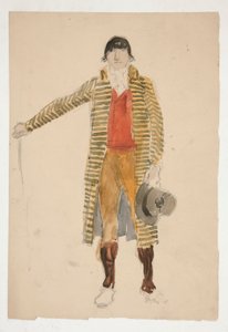男性のスケッチ - ラ・トスカの衣装習作(?) 作： Edwin Austin Abbey
