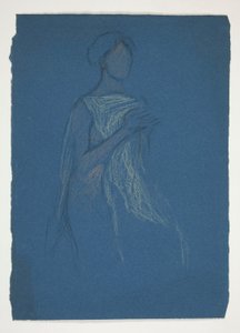 女性のスケッチ - 演劇の衣装研究? 作： Edwin Austin Abbey
