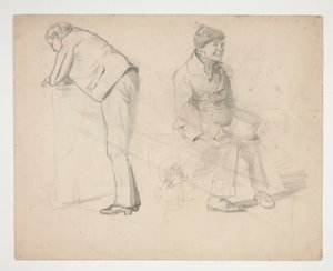 2人の男性のスケッチ - 身元不明のイラスト 作： Edwin Austin Abbey