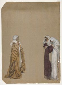 勉強。 三桁 作： Edwin Austin Abbey