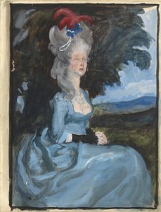 オリバー・ゴールドスミスの叔母の血統のための研究 作： Edwin Austin Abbey