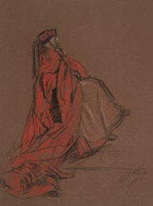 キャサリンの裁判のためのウールジー枢機卿の研究 作： Edwin Austin Abbey