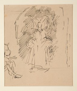 司祭と貴婦人の習作（水彩） 作： Edwin Austin Abbey