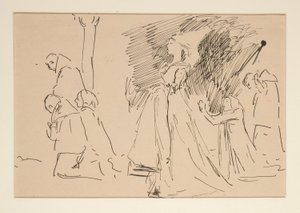 司祭と貴婦人の習作（水彩） 作： Edwin Austin Abbey