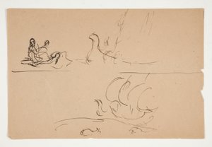 聖杯の探求のための習作 (ボストン公立図書館のための 15 枚の絵画のシリーズ、1901 年に完成) 作： Edwin Austin Abbey
