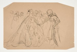 聖杯の探求のための習作 (ボストン公立図書館のための 15 枚の絵画のシリーズ、1901 年に完成) 作： Edwin Austin Abbey