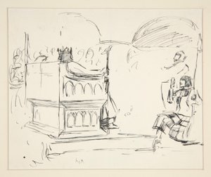 聖杯の探求のための習作 (ボストン公立図書館のための 15 枚の絵画のシリーズ、1901 年に完成) 作： Edwin Austin Abbey