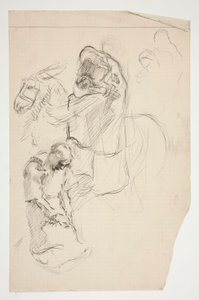 聖杯の探求のための習作 (ボストン公立図書館のための 15 枚の絵画のシリーズ、1901 年に完成) 作： Edwin Austin Abbey